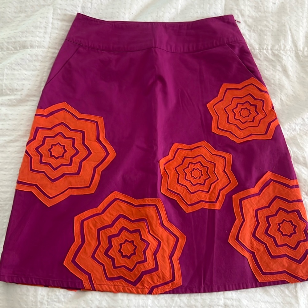 Boden A-Line Purple and Orange Skirt - Size 10